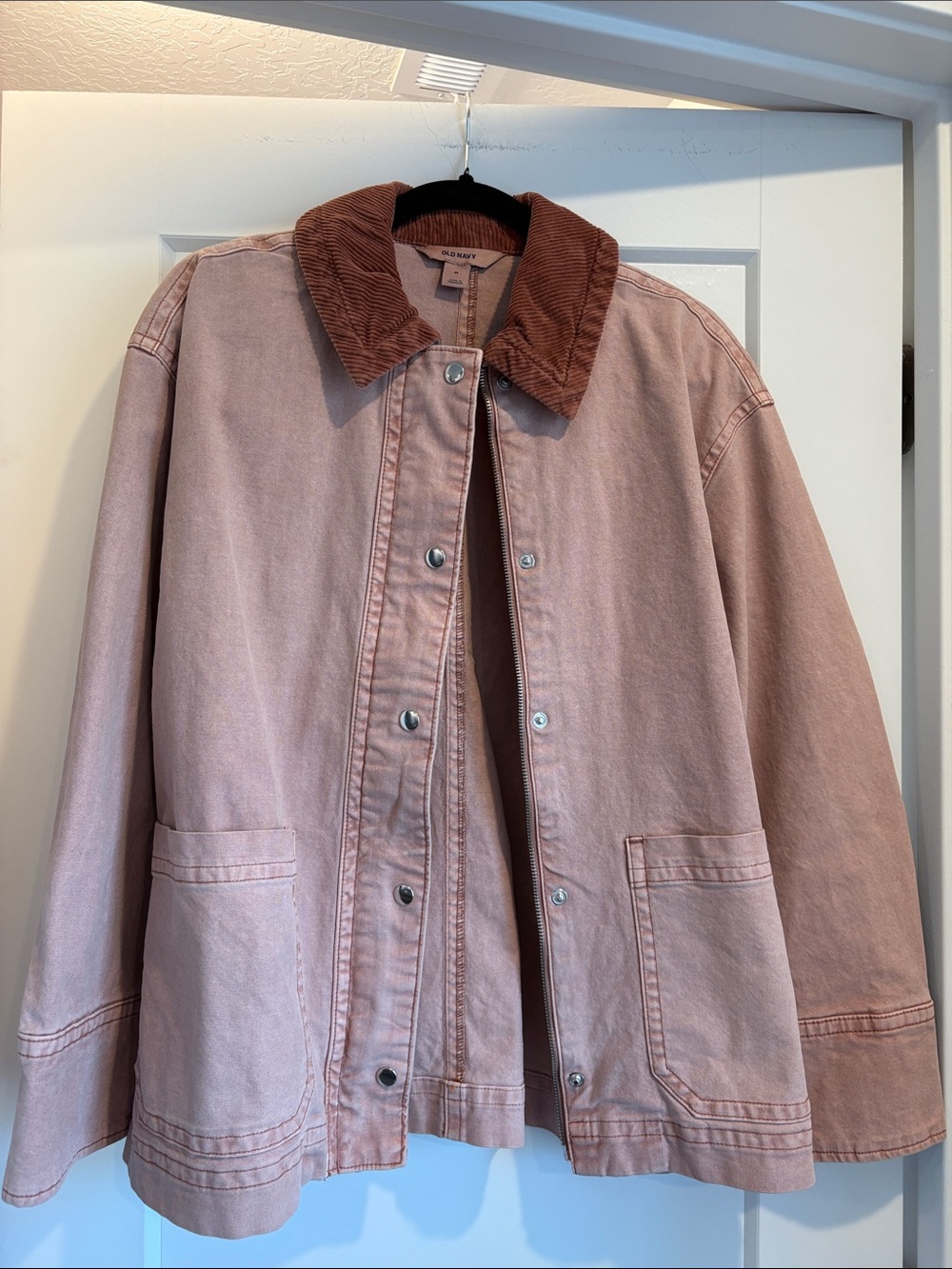 Old Navy Dusty Pink Jacket with Corduroy Collar